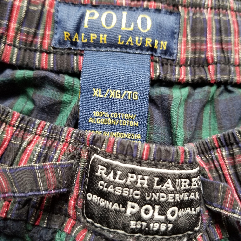 Polo RL classic sleepwear. Mens XL.  Vintage Red / Green / Navy colorway.